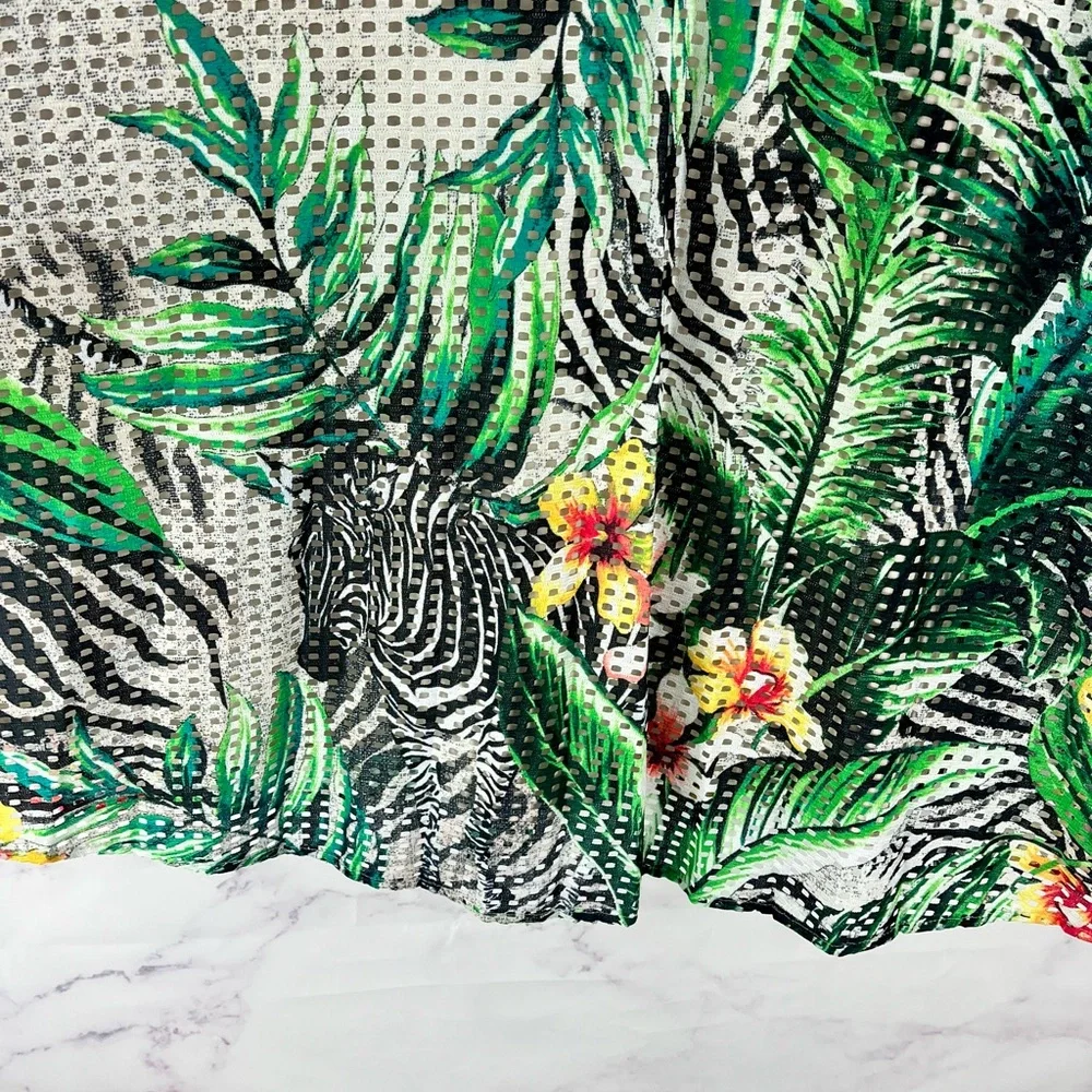 NEW YORK & CO Tropical Mesh Midi Skirt